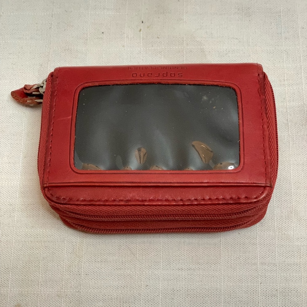 SOPRANO | Red Leather Zippered Wallet